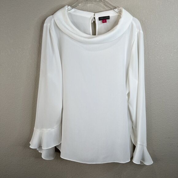 womens vince camuto blouse size small Ruffle Sleeve Classic Dress Casual Coastal - Picture 1 of 13